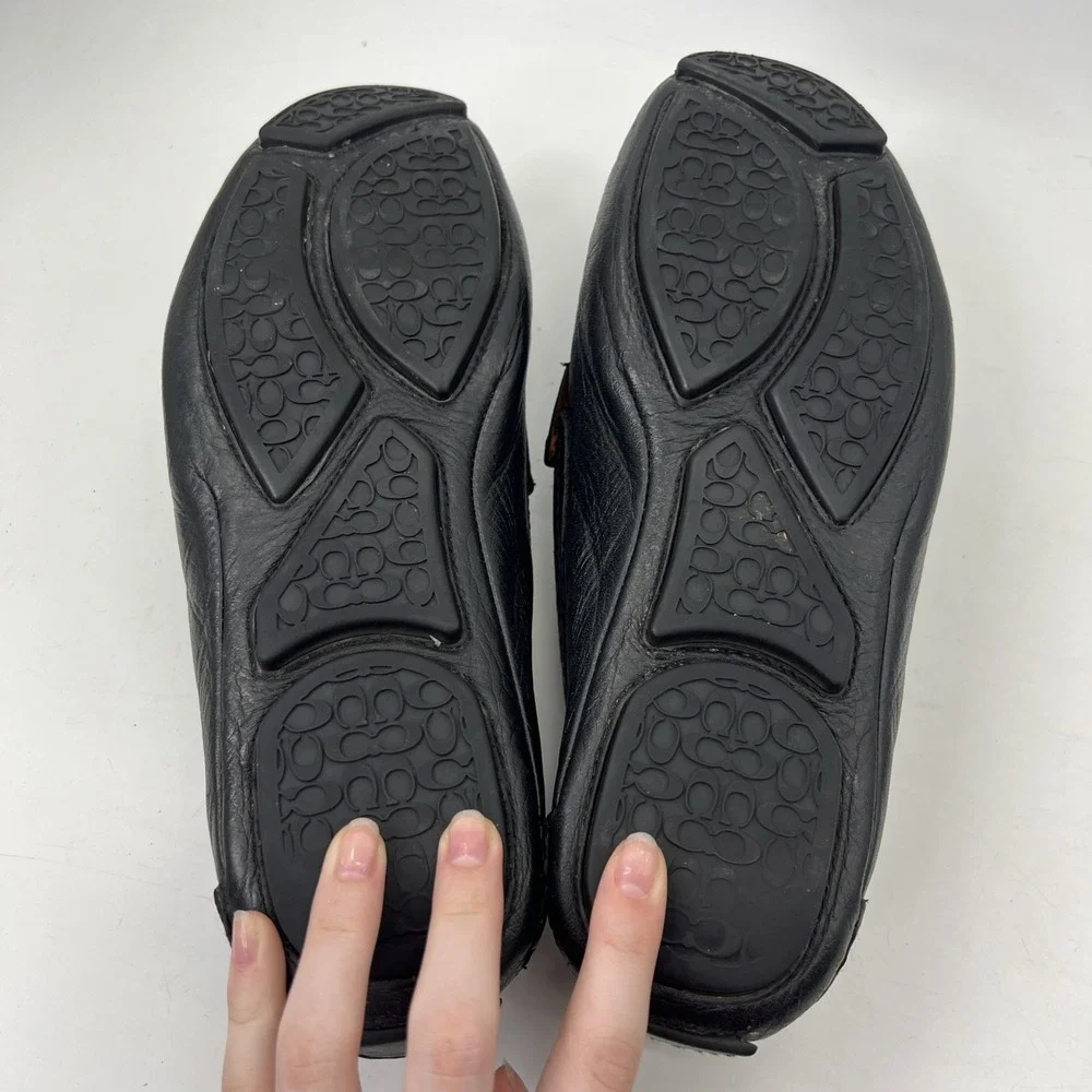 Coach Neal Driving Loafers Men's Size 11M Black Leather Pebbled Comfort